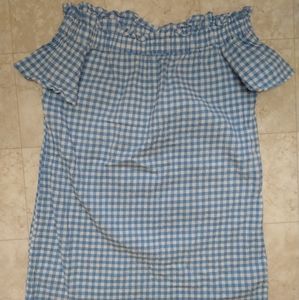 Pleione blue white checkered dress